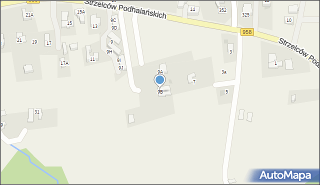 Kościelisko, Strzelców Podhalańskich, 9B, mapa Kościelisko