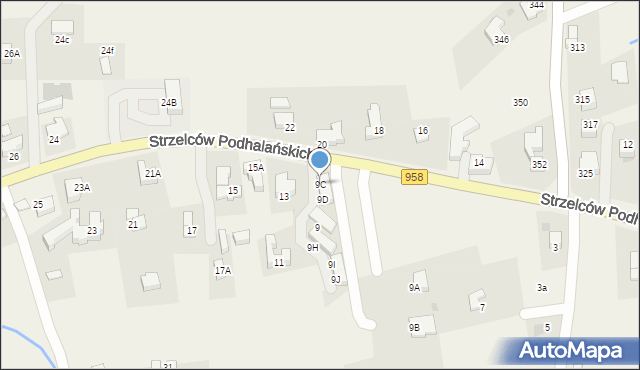 Kościelisko, Strzelców Podhalańskich, 9C, mapa Kościelisko