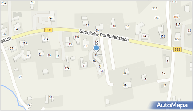 Kościelisko, Strzelców Podhalańskich, 9F, mapa Kościelisko