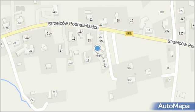Kościelisko, Strzelców Podhalańskich, 9H, mapa Kościelisko