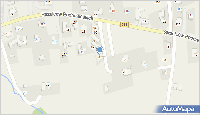 Kościelisko, Strzelców Podhalańskich, 9J, mapa Kościelisko