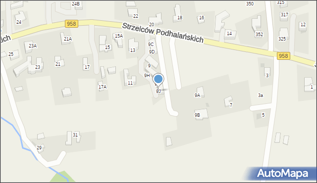 Kościelisko, Strzelców Podhalańskich, 9J, mapa Kościelisko