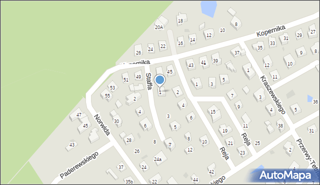 Kościerzyna, Staffa Leopolda, 1, mapa Kościerzyna