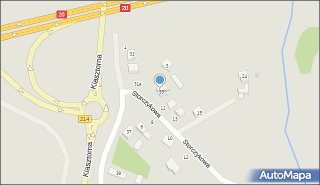 Kościerzyna, Storczykowa, 7, mapa Kościerzyna