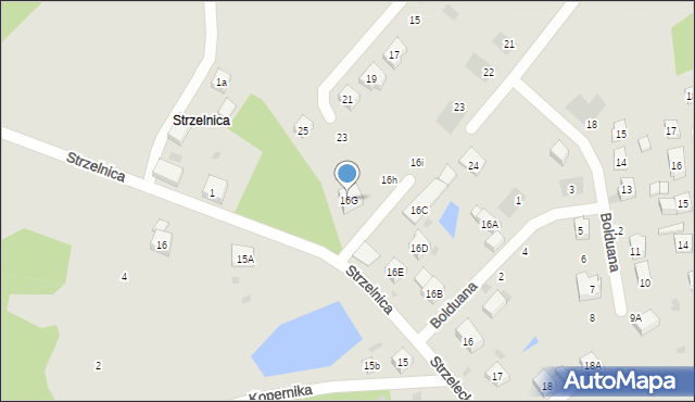 Kościerzyna, Strzelecka, 16G, mapa Kościerzyna