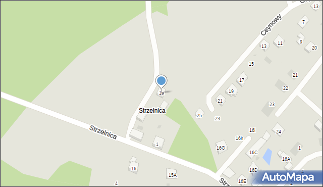 Kościerzyna, Strzelnica, 1a, mapa Kościerzyna