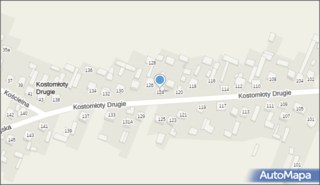 Kostomłoty Drugie, Starowiejska, 124, mapa Kostomłoty Drugie