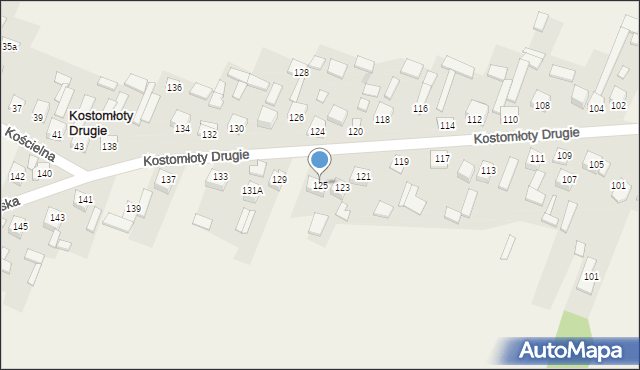 Kostomłoty Drugie, Starowiejska, 125, mapa Kostomłoty Drugie