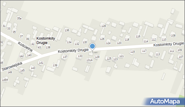 Kostomłoty Drugie, Starowiejska, 131, mapa Kostomłoty Drugie