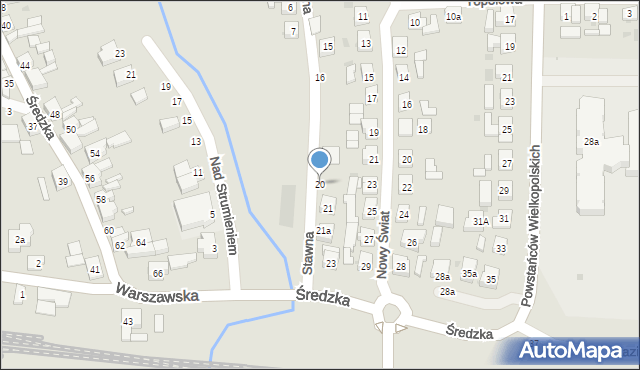 Kostrzyn, Stawna, 20, mapa Kostrzyn