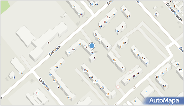 Koszalin, Staszica Stanisława, 7a, mapa Koszalina