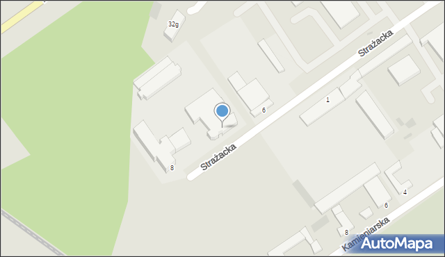 Koszalin, Strażacka, 8, mapa Koszalina