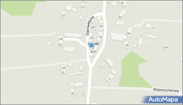 Koszalin, Starowiejska, 76, mapa Koszalina