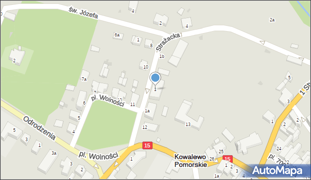 Kowalewo Pomorskie, Strażacka, 1, mapa Kowalewo Pomorskie