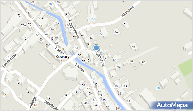 Kowary, Staszica Stanisława, 1, mapa Kowary