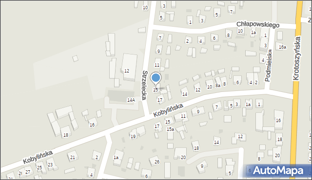 Koźmin Wielkopolski, Strzelecka, 15, mapa Koźmin Wielkopolski
