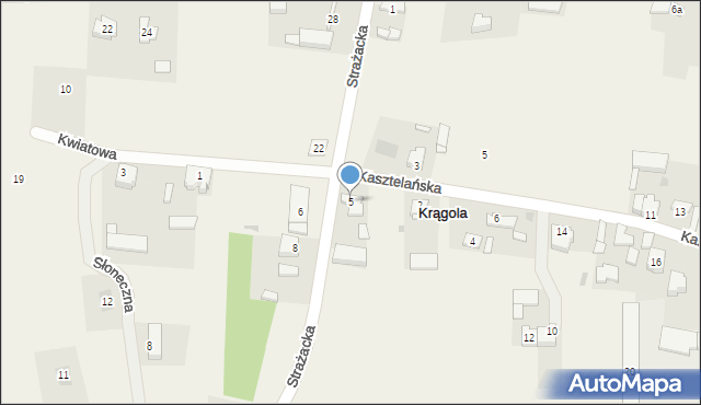 Krągola, Strażacka, 5, mapa Krągola