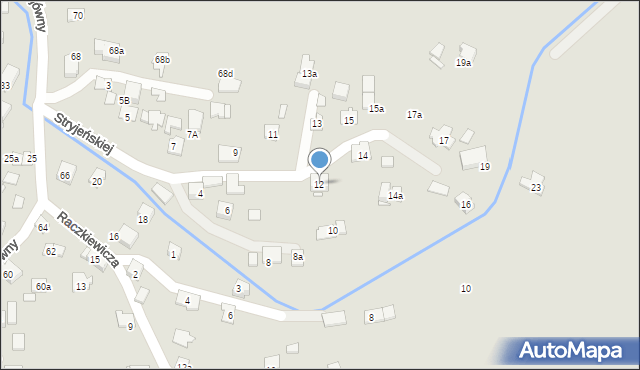 Kraków, Stryjeńskiej Zofii, 12, mapa Krakowa