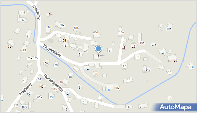 Kraków, Stryjeńskiej Zofii, 9, mapa Krakowa