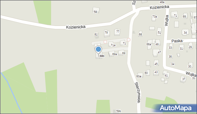 Kraków, Starzyńskiego Stefana, 69c, mapa Krakowa