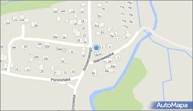 Kraków, Starowiejska, 1a, mapa Krakowa