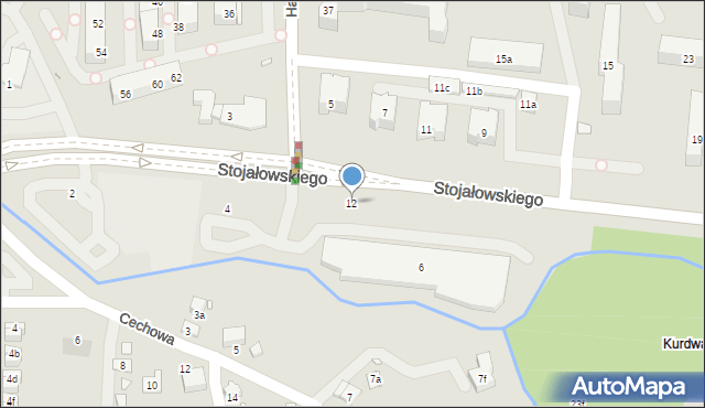 Kraków, Stojałowskiego Stanisława, ks., 12, mapa Krakowa