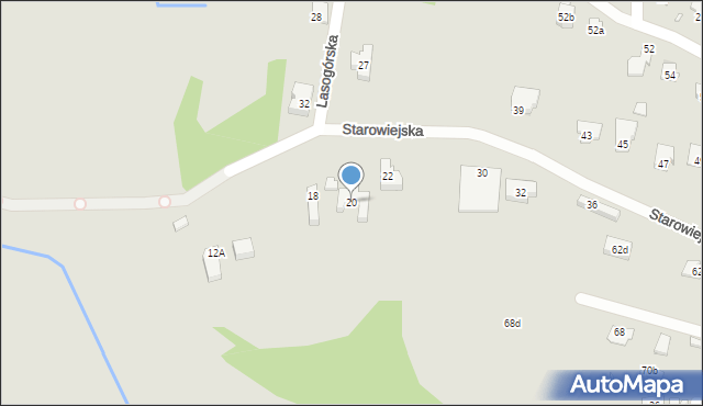 Kraków, Starowiejska, 20, mapa Krakowa