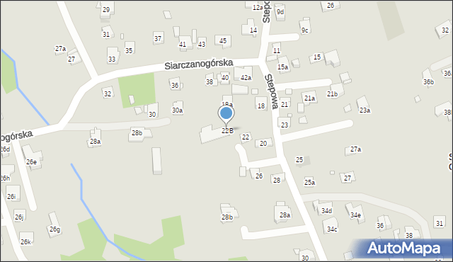 Kraków, Stepowa, 22B, mapa Krakowa