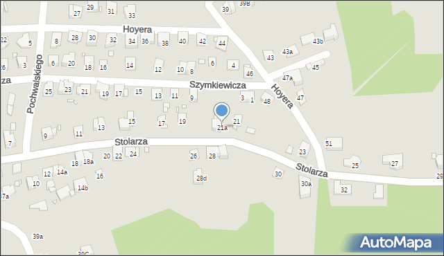 Kraków, Stolarza Stefana, 21a, mapa Krakowa