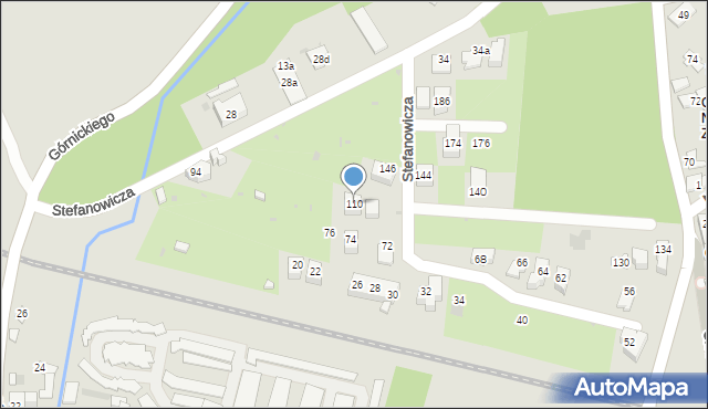 Kraków, Stefanowicza Kajetana, 110, mapa Krakowa