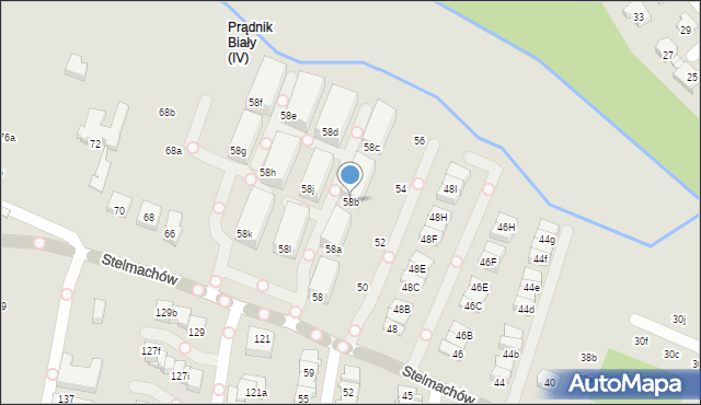 Kraków, Stelmachów, 58b, mapa Krakowa