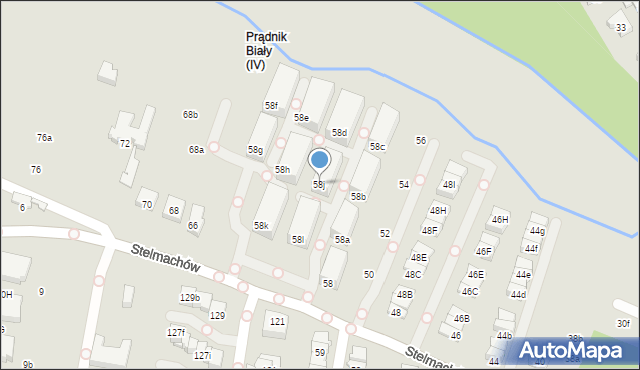 Kraków, Stelmachów, 58j, mapa Krakowa