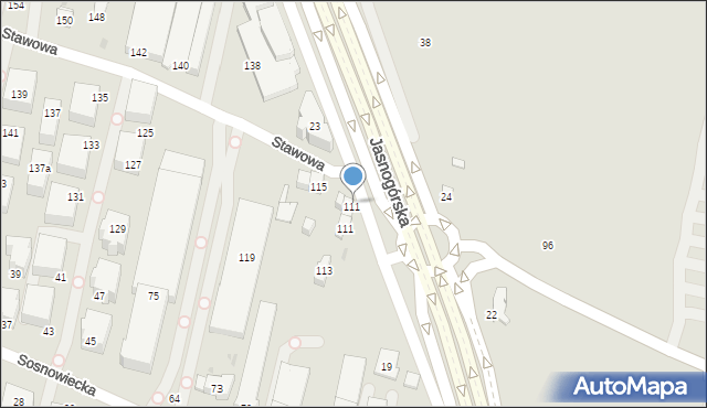 Kraków, Stawowa, 111a, mapa Krakowa