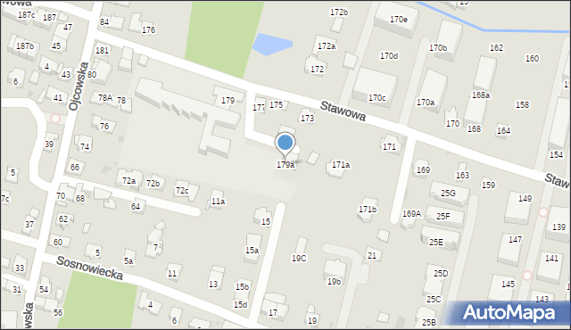 Kraków, Stawowa, 179a, mapa Krakowa