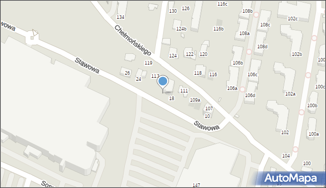 Kraków, Stawowa, 18a, mapa Krakowa