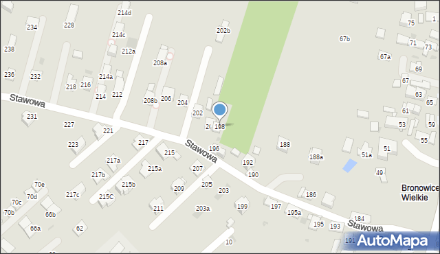 Kraków, Stawowa, 198, mapa Krakowa