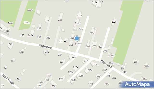 Kraków, Stawowa, 212, mapa Krakowa