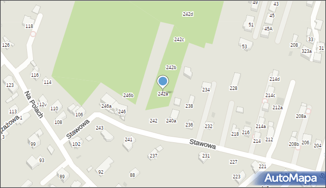 Kraków, Stawowa, 242a, mapa Krakowa