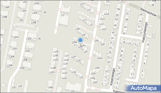 Kraków, Stelmachów, 125c, mapa Krakowa