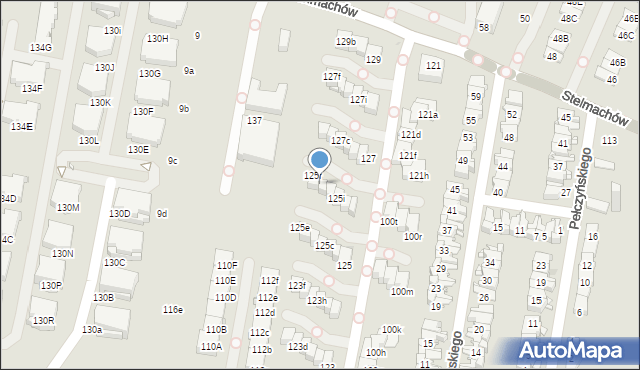 Kraków, Stelmachów, 125g, mapa Krakowa