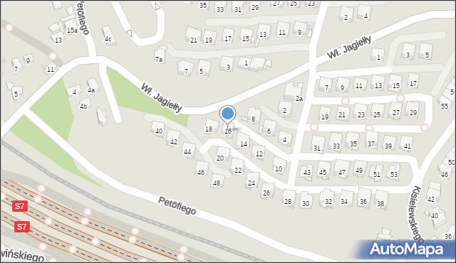 Kraków, Stanisława Augusta Poniatowskiego, 16, mapa Krakowa