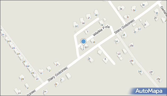 Kraków, Stary Gościniec, 1, mapa Krakowa