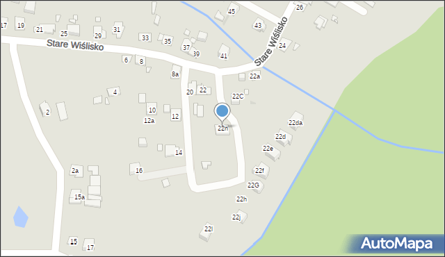 Kraków, Stare Wiślisko, 22n, mapa Krakowa