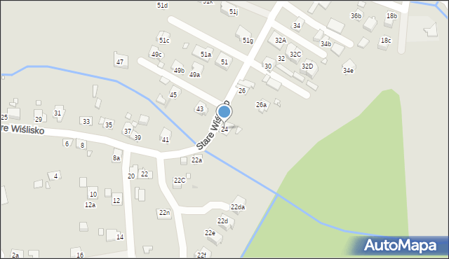 Kraków, Stare Wiślisko, 24, mapa Krakowa