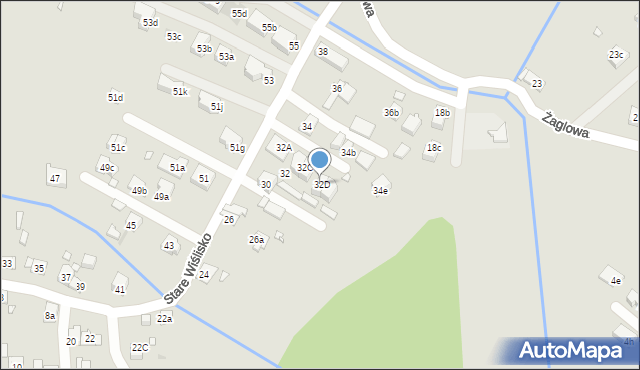 Kraków, Stare Wiślisko, 32D, mapa Krakowa