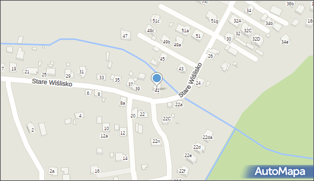 Kraków, Stare Wiślisko, 41, mapa Krakowa