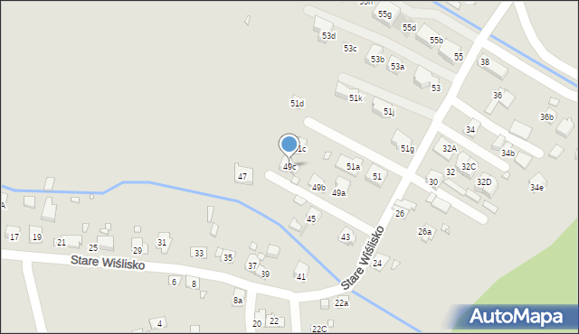 Kraków, Stare Wiślisko, 49c, mapa Krakowa