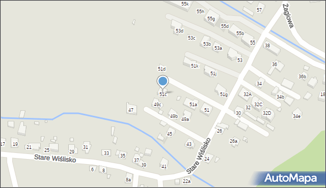 Kraków, Stare Wiślisko, 51c, mapa Krakowa