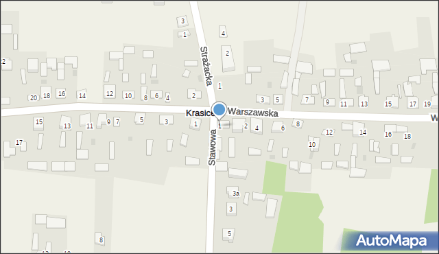 Krasice, Stawowa, 1, mapa Krasice