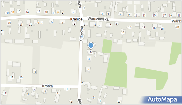 Krasice, Stawowa, 3a, mapa Krasice